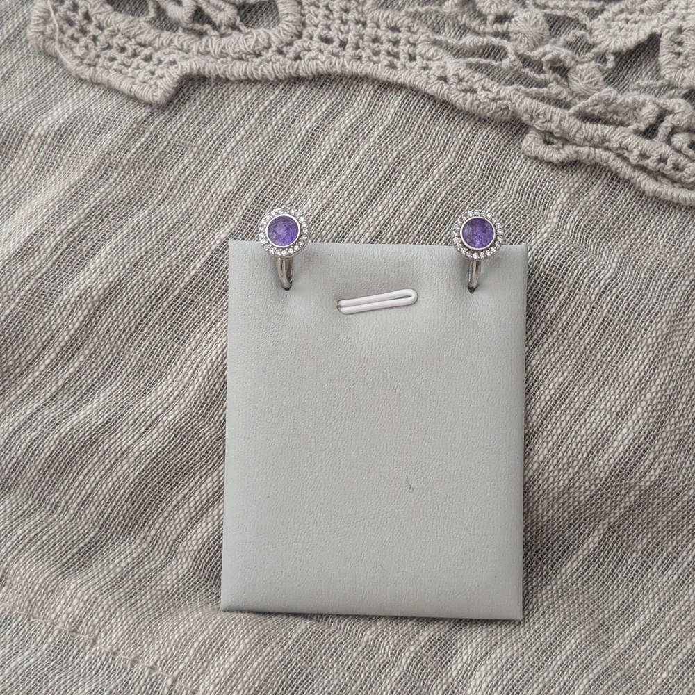 Elegant Purple Dainty Hoop Earrings
